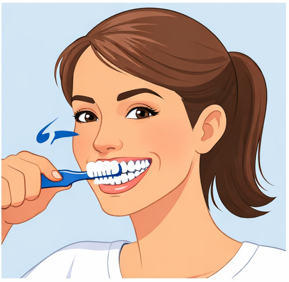 brushing teeth properly illustration
